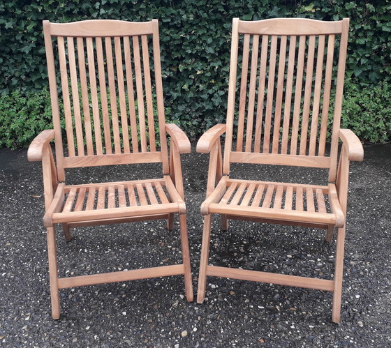 Image 1 of 2x ZGAN Sunyard Veronica Teak-Liegestühle