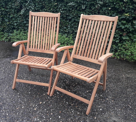 Image 1 of 2x ZGAN Sunyard Veronica Teak-Liegestühle