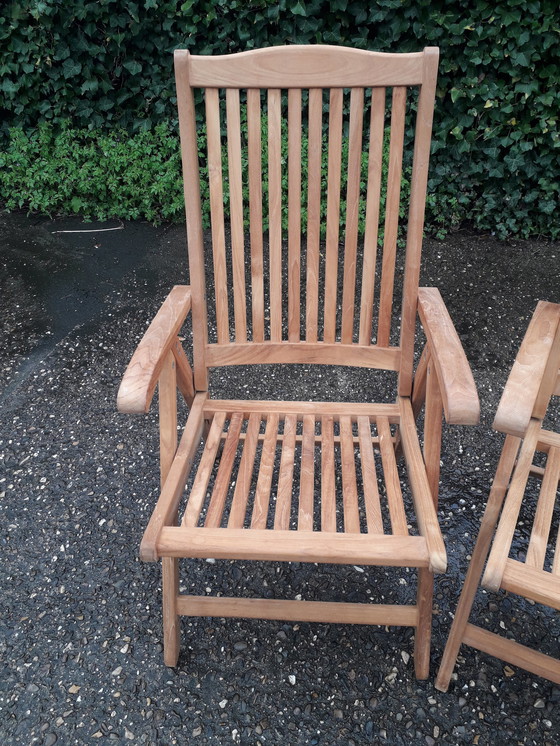 Image 1 of 2x ZGAN Sunyard Veronica Teak-Liegestühle