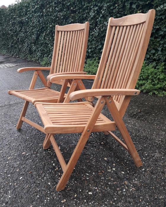 Image 1 of 2x ZGAN Sunyard Veronica Teak-Liegestühle
