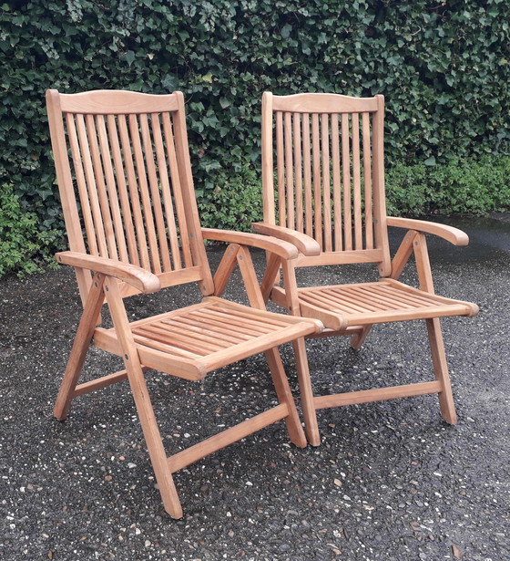 Image 1 of 2x ZGAN Sunyard Veronica Teak-Liegestühle