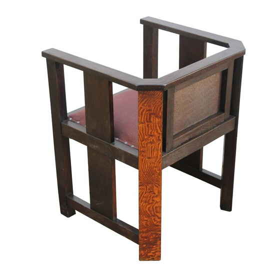 Image 1 of Art-Déco-Sessel aus Eichenholz, 1920er Jahre