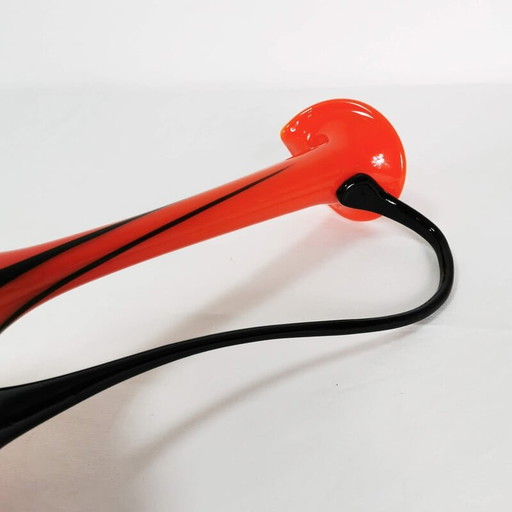 Vase aus dickem Buntglas, Italien 1970er Jahre