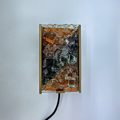 Vintage Wandleuchte aus Glas und Metall für Cosack Leuchten, Deutschland 1970