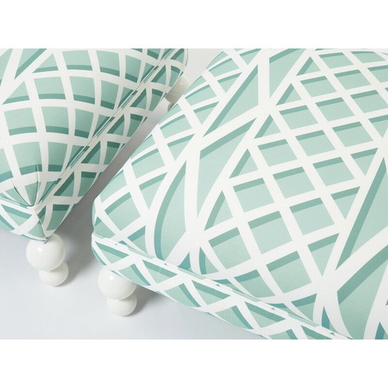 Image 1 of Paar zottelige Vintage-Puffs, 1970