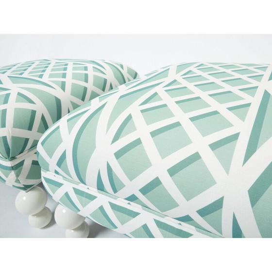 Image 1 of Paar zottelige Vintage-Puffs, 1970