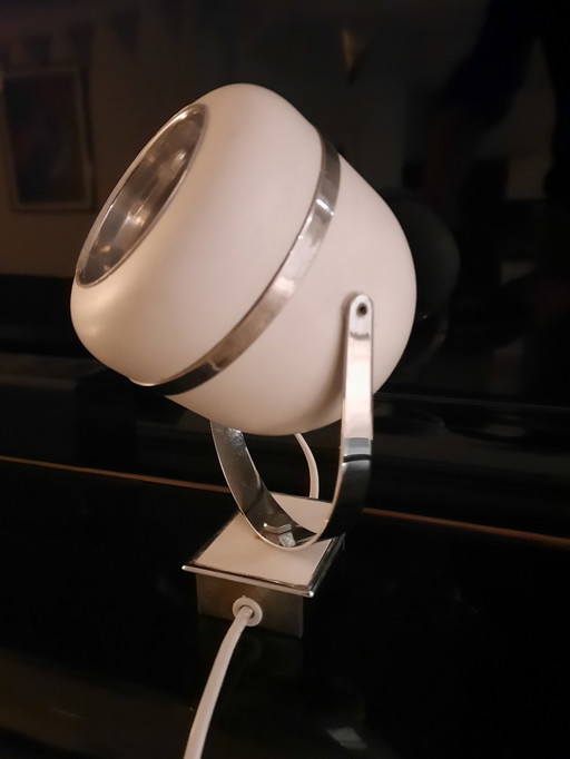 Space Age Weißer Augapfel Tisch/Wandlampe 1960s