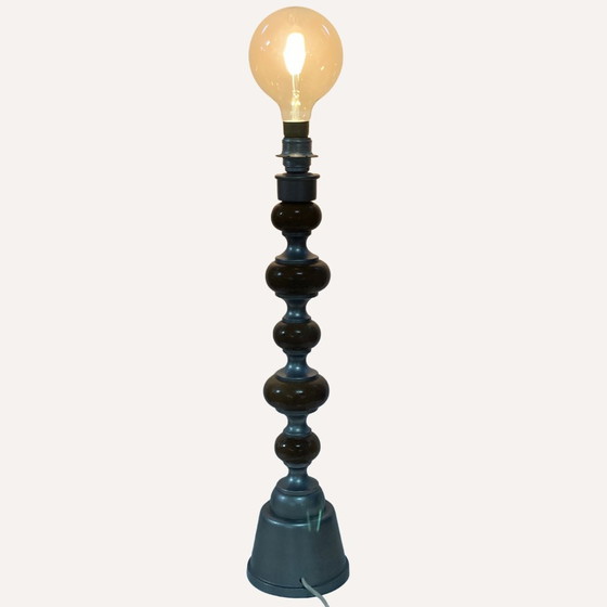 Image 1 of Große Tischlampe aus Teakholz und Zink, Dänemark, 1970er Jahre