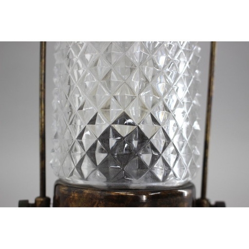 Vintage Tischlampe aus Glas und Metall von Lidokov, Tschechoslowakei 1970er Jahre