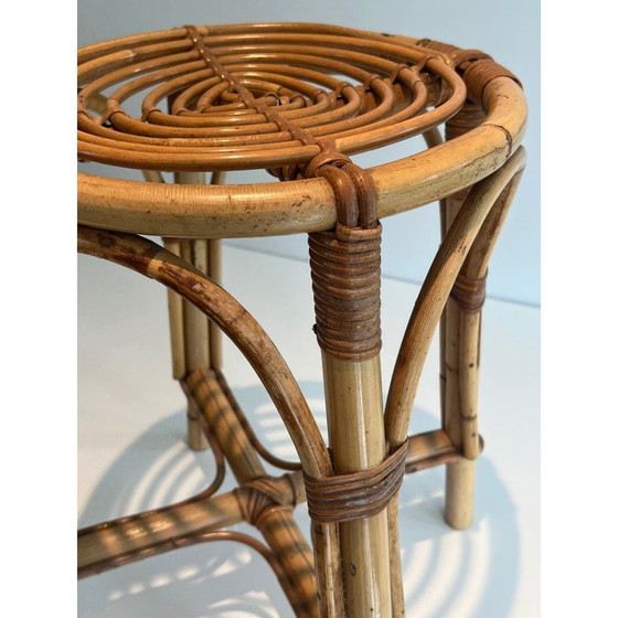 Image 1 of Vintage Rattan-Hocker, Frankreich 1950