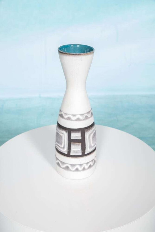 Vintage W-Germany Blumenvase 1960er Jahre, Naturtöne Boho