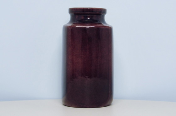 Image 1 of quadratische braune glänzende westdeutsche Vase