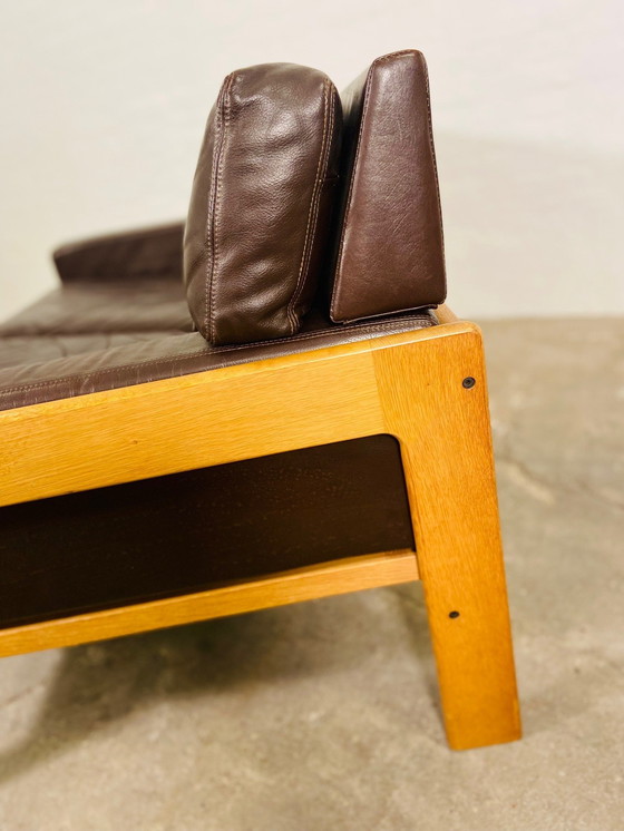 Image 1 of Vintage Danish Mid Century Bramin Leder Zweisitzer Sofa 1960s