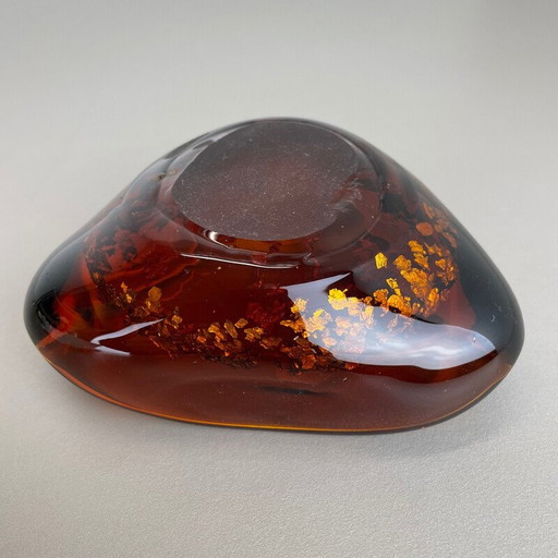 Aschenbecher aus Muranoglas "Gold Dust Flakes", Italien 1970er Jahre