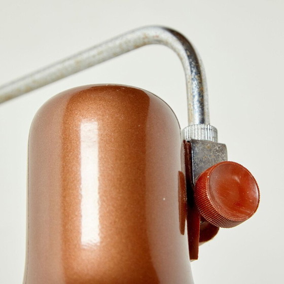 Image 1 of Braune Metall-Wandleuchte im Vintage-Stil mit verstellbarem Lampenschirm
