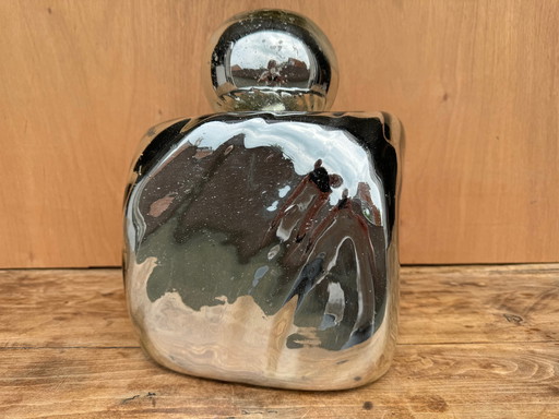 Mexikanische dekorative Vase aus Silberglas