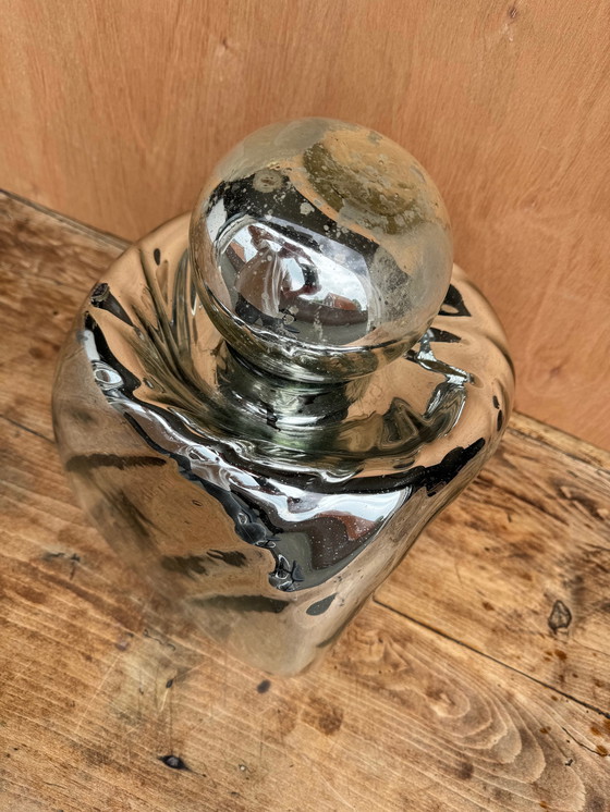 Image 1 of Mexikanische dekorative Vase aus Silberglas