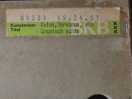 Image 1 of Herman van Valen – Radierung „Cosmic Ship“ 1972
