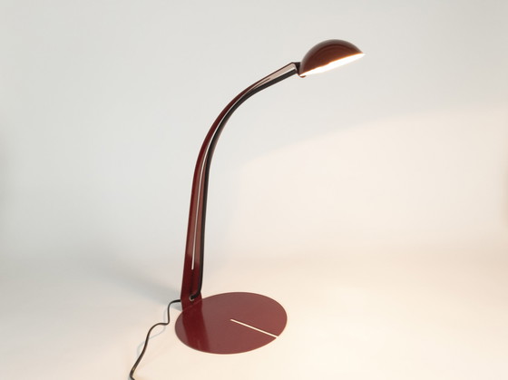 Image 1 of Herda Holland – Niederländisches Design – Modell B1412 – Halogen – Bordeaux – 80er Jahre