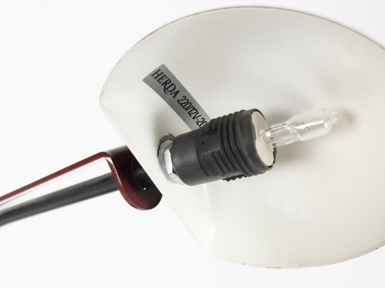 Image 1 of Herda Holland – Niederländisches Design – Modell B1412 – Halogen – Bordeaux – 80er Jahre