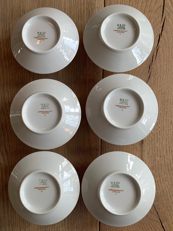 Image 1 of 6x Französische Limoges Espresso Tassen mit Untertasse Éclat En Or