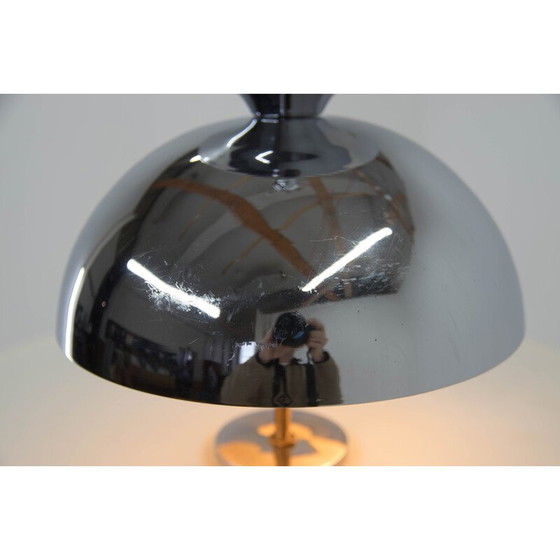 Image 1 of Vintage Bauhaus-Kronleuchter aus Chrom und sandgestrahltem Glas, 1930er Jahre