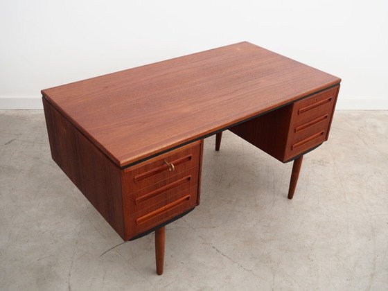 Image 1 of Teakholz-Schreibtisch, Dänisches Design, 1960er Jahre, Designer: J. Svenstrup