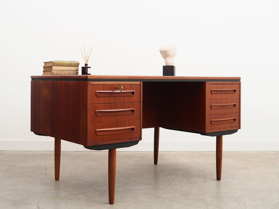 Image 1 of Teakholz-Schreibtisch, Dänisches Design, 1960er Jahre, Designer: J. Svenstrup