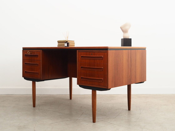 Image 1 of Teakholz-Schreibtisch, Dänisches Design, 1960er Jahre, Designer: J. Svenstrup