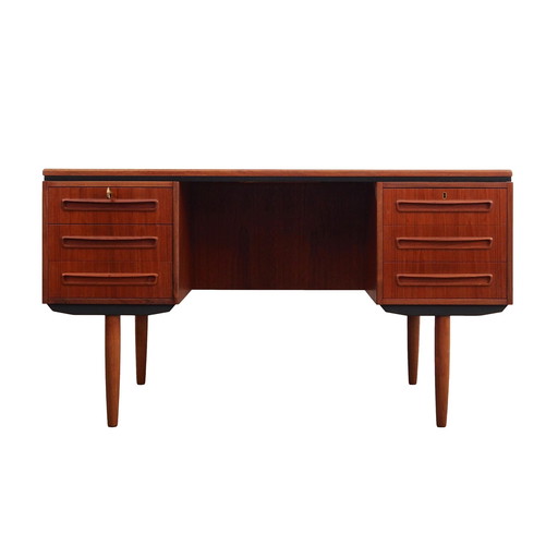 Teakholz-Schreibtisch, Dänisches Design, 1960er Jahre, Designer: J. Svenstrup