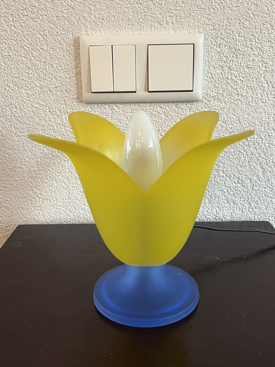 Image 1 of Design-Glastischlampe (Van de Heg - 1980er Jahre)