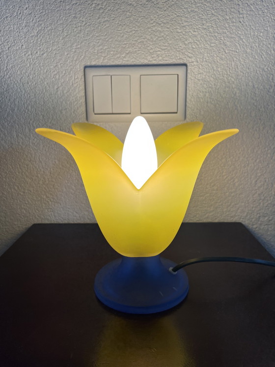 Image 1 of Design-Glastischlampe (Van de Heg - 1980er Jahre)