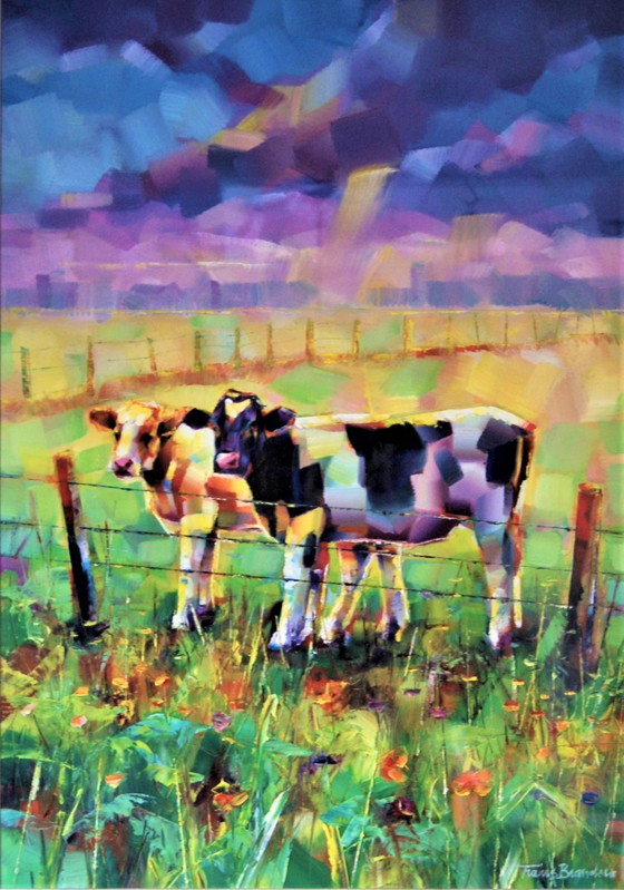 Image 1 of Kälber auf der Wiese, Frans Brandsen