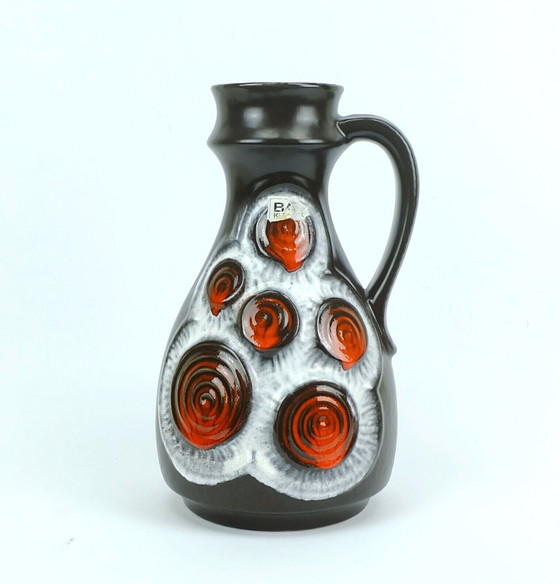 Image 1 of 1960er Jahre Vase Krug Kreismuster Bay Keramik WGP Modell 83 30