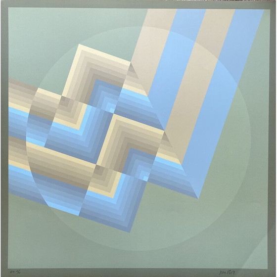 Image 1 of Klassische Fotolithografie "Hommage an Vasarely" von Jim Bird, Barcelona 1970er Jahre