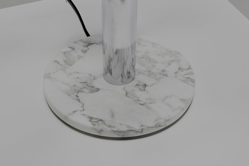 Große Tischlampe aus Chrom und Marmor von Pierre Cardin, Frankreich 1970er Jahre