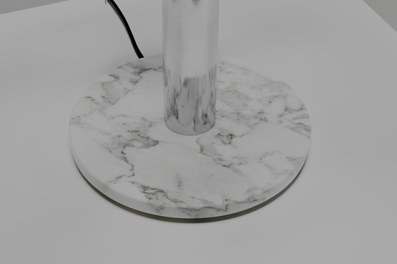 Image 1 of Große Tischlampe aus Chrom und Marmor von Pierre Cardin, Frankreich 1970er Jahre