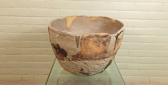 Image 1 of handgefertigte Wabi-Sabi-Schale/Topf aus Keramik