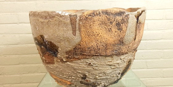 Image 1 of handgefertigte Wabi-Sabi-Schale/Topf aus Keramik