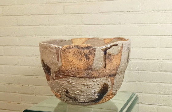 Image 1 of handgefertigte Wabi-Sabi-Schale/Topf aus Keramik