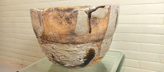 Image 1 of handgefertigte Wabi-Sabi-Schale/Topf aus Keramik