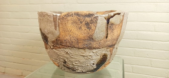 Image 1 of handgefertigte Wabi-Sabi-Schale/Topf aus Keramik