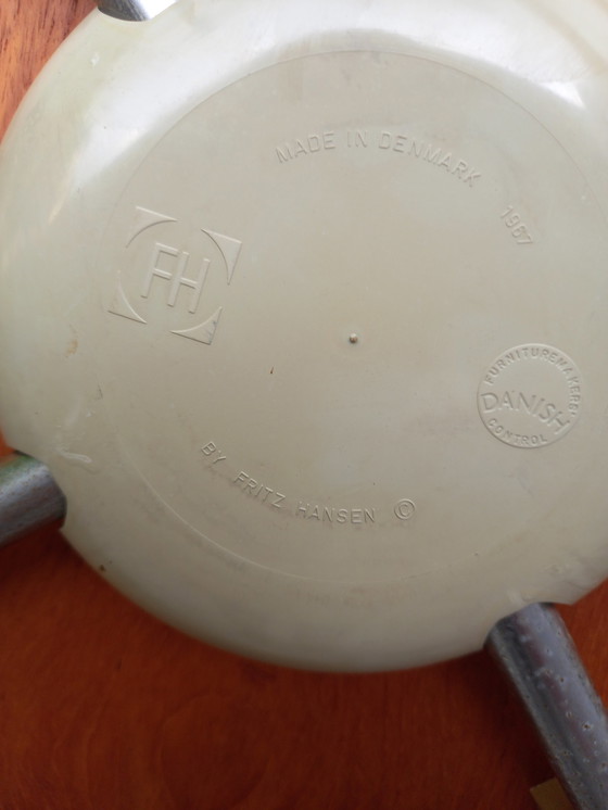 Image 1 of 6x Teakholz Arne Jacobsen Becher / Mückenstölen Fritz Hansen 1967