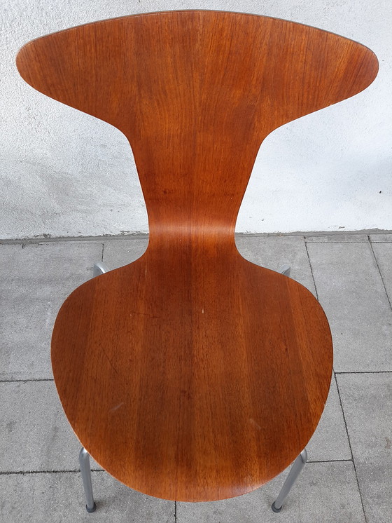Image 1 of 6x Teakholz Arne Jacobsen Becher / Mückenstölen Fritz Hansen 1967