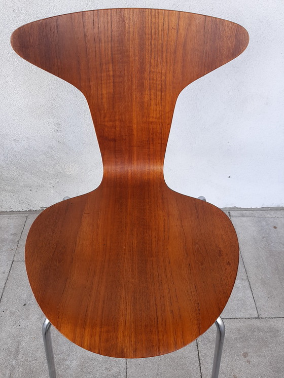Image 1 of 6x Teakholz Arne Jacobsen Becher / Mückenstölen Fritz Hansen 1967
