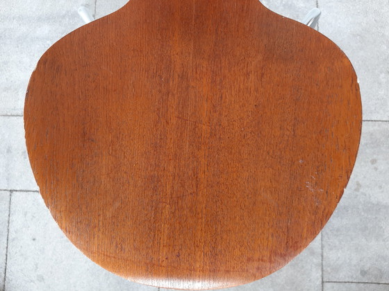 Image 1 of 6x Teakholz Arne Jacobsen Becher / Mückenstölen Fritz Hansen 1967