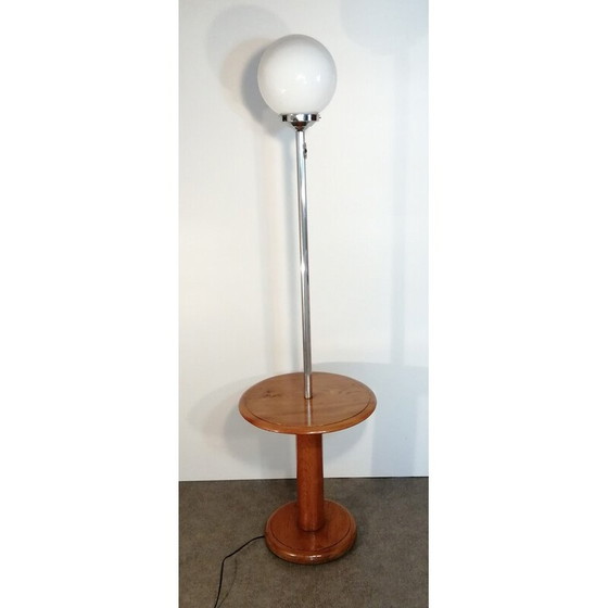 Image 1 of Stehlampe aus Opalin und Chrom, 1950-1960