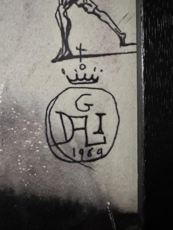 Image 1 of Salvador Dali, Lithographie 1969, Erzengel im Kampf mit dem Dämon