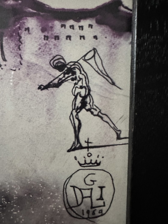 Image 1 of Salvador Dali, Lithographie 1969, Erzengel im Kampf mit dem Dämon