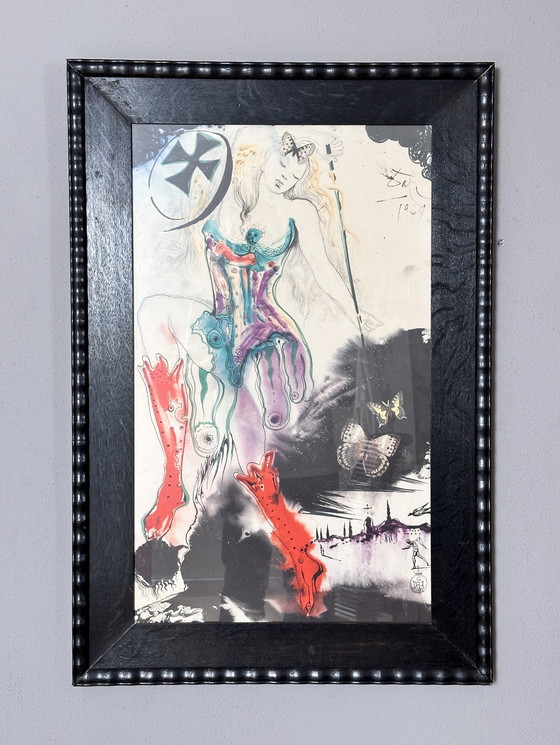 Image 1 of Salvador Dali, Lithographie 1969, Erzengel im Kampf mit dem Dämon
